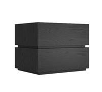 Yajuer Comodino con 2 Cassetti, Comodino Rettangolare, Piccolo Comodino Tavolino Laterale per Camera Da Letto Soggiorno Divano Ufficio(Black,55x40x42cm)