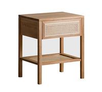 Yajuer Comodino In Rattan, Set Di 2 Comodini In Stile Fattoria, Comodino In Legno con Cassetti, Comodino per Camera Da Letto Dormitorio Piccoli Spazi, Legno