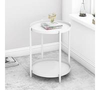 Yajuer Comodino Laterale, Comodino Alto, Piccola Libreria, Semplice Comodino Portaoggetti per Camera Da Letto Soggiorno(White)