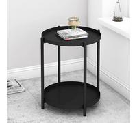 Yajuer Comodino Laterale, Comodino Alto, Piccola Libreria, Semplice Comodino Portaoggetti per Camera Da Letto Soggiorno(Black)