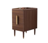 Yajuer Comodino Laterale, Comodino In Legno con 2 Cassetti, Semplice Comodino Portaoggetti per Camera Da Letto Soggiorno Ufficio Bagno(Walnut color,30 * 40 * 50cm)