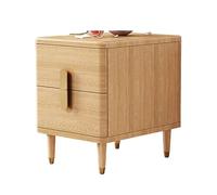 Yajuer Comodino Laterale, Comodino In Legno con 2 Cassetti, Semplice Comodino Portaoggetti per Camera Da Letto Soggiorno Ufficio Bagno(Wood color,45 * 40 * 50cm)