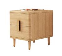 Yajuer Comodino Laterale, Comodino In Legno con 2 Cassetti, Semplice Comodino Portaoggetti per Camera Da Letto Soggiorno Ufficio Bagno(Wood color,50 * 40 * 50cm)