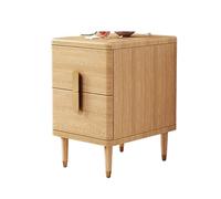 Yajuer Comodino Laterale, Comodino In Legno con 2 Cassetti, Semplice Comodino Portaoggetti per Camera Da Letto Soggiorno Ufficio Bagno(Wood color,35 * 40 * 50cm)