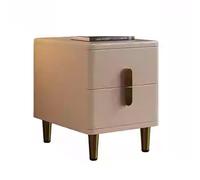 Yajuer Comodino Laterale, Comodino In Legno con 2 Cassetti, Semplice Comodino Portaoggetti per Camera Da Letto Soggiorno Ufficio Bagno(Khaki,40 * 40 * 50cm)