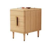 Yajuer Comodino Laterale, Comodino In Legno con 2 Cassetti, Semplice Comodino Portaoggetti per Camera Da Letto Soggiorno Ufficio Bagno(Wood color,40 * 40 * 50cm)