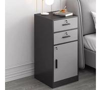 Yajuer Comodino, Moderno Comodino con Cassetto Portaoggetti E Ripiano Aperto In Legno, Comodino In Legno per Soggiorno, Camera Da Letto E Piccoli Spazi(Black,40 * 39 * 85cm)