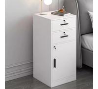 Yajuer Comodino, Moderno Comodino con Cassetto Portaoggetti E Ripiano Aperto In Legno, Comodino In Legno per Soggiorno, Camera Da Letto E Piccoli Spazi(White,40 * 39 * 85cm)