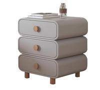 Yajuer Comodino Moderno, Comodino In Legno con Cassetto E Pelle In Microfibra, Comodini Minimalisti, Comodino con Cassetti Multipli per Camera Da Letto(Light gray,35 * 40 * 62cm)