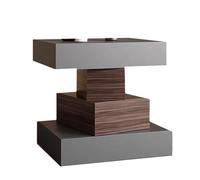 Yajuer Comodino Moderno, Comodino In Legno con Spazio Aperto, Tavolino Minimalista A 4 Ripiani, Comodino Alto per Camera Da Letto, Soggiorno, Studio(Dark gray,40 * 40 * 50cm)