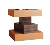 Yajuer Comodino Moderno, Comodino In Legno con Spazio Aperto, Tavolino Minimalista A 4 Ripiani, Comodino Alto per Camera Da Letto, Soggiorno, Studio(Orange,40 * 40 * 50cm)