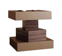 Yajuer Comodino Moderno, Comodino In Legno con Spazio Aperto, Tavolino Minimalista A 4 Ripiani, Comodino Alto per Camera Da Letto, Soggiorno, Studio(Brown,40 * 40 * 50cm)