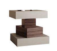 Yajuer Comodino Moderno, Comodino In Legno con Spazio Aperto, Tavolino Minimalista A 4 Ripiani, Comodino Alto per Camera Da Letto, Soggiorno, Studio(Beige,40 * 40 * 50cm)