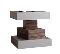 Yajuer Comodino Moderno, Comodino In Legno con Spazio Aperto, Tavolino Minimalista A 4 Ripiani, Comodino Alto per Camera Da Letto, Soggiorno, Studio(Light gray,40 * 40 * 50cm)