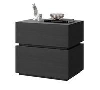 Yajuer Comodino Nero, Comodino Moderno con Cassetto Portaoggetti, Tavolini per Piccoli Spazi, Comodino In Legno per Soggiorno Camera Da Letto(Black,40 * 40 * 45cm)