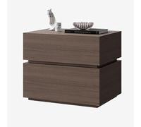 Yajuer Comodino Nero, Comodino Moderno con Cassetto Portaoggetti, Tavolini per Piccoli Spazi, Comodino In Legno per Soggiorno Camera Da Letto(Walnut,50 * 40 * 45cm)