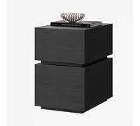 Yajuer Comodino Nero, Comodino Moderno con Cassetto Portaoggetti, Tavolini per Piccoli Spazi, Comodino In Legno per Soggiorno Camera Da Letto(Black,30 * 36 * 45cm)
