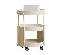 Yajuer Comodino Rotondo, Comodino Moderno con Ruota E Ripiano, Comodino Alto, Piccoli Tavolini Da Caffè per Piccoli Spazi Camera Da Letto Soggiorno(Apricot color)