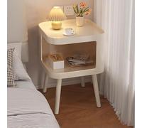 Yajuer Comodino, Tavolini Laterali con Cassetto Portaoggetti, Mobiletto Portaoggetti In Acciaio, Tavolino Laterale In Metallo, Comodino Moderno per Soggiorno Dormitorio(White)