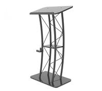 Yajuer Leggio Portatile, Tavolo Podio, Leggio Pulpito Podio Nero In Metallo, Supporto Podio Curvo per Discorsi, Cerimonie Di Apertura, Chiese, Scuole(Black)