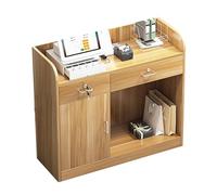 Yajuer Podio In Legno, Leggii E Podi, Supporto per Hostess con Ruote, 2 Ripiani Di Stoccaggio E Cassetti con Serratura, Tavolo Mobile per Sala Conferenze In Ufficio(Yellow,80 * 40 * 92cm)