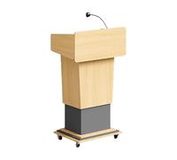 Yajuer Podio In Legno, Supporto per Podio Portatile Mobile, Leggio con Ruote Bloccabili E 3 Livelli Di Stoccaggio, Podio per Conferenze In Legno per Discorsi In Chiesa