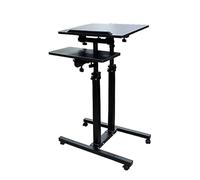 Yajuer Podio Portatile per Laptop, Leggii E Podi Con 4 Ruote, Scrivania In Piedi, Supporto per Podio Portatile Regolabile In Altezza per Ufficio Domestico, Chiesa(Black)