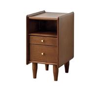 Yajuer Set Di 2 Comodini, Comodini con Piedini In Legno Massello, Comodino In Legno, Comodino Comodino per Camera Da Letto Soggiorno Studio(Walnut,30 * 35 * 55.5cm)