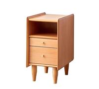 Yajuer Set Di 2 Comodini, Comodini con Piedini In Legno Massello, Comodino In Legno, Comodino Comodino per Camera Da Letto Soggiorno Studio(Wood,30 * 35 * 55.5cm)