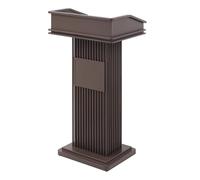 Yajuer Supporto per Podio In Acciaio Inossidabile, Supporto per Leggio per Presentazioni, Leggio In Metallo con Ripiano Portaoggetti, Supporto per Podio Moderno Professionale per Conferenze(Brown)