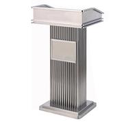 Yajuer Supporto per Podio In Acciaio Inossidabile, Supporto per Leggio per Presentazioni, Leggio In Metallo con Ripiano Portaoggetti, Supporto per Podio Moderno Professionale per Conferenze(Silver)