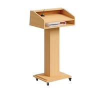 Yajuer Supporto Per Podio In Legno, Leggio In Truciolato Da 16 Mm, Podio Mobile Regolabile Con Spazio Di Archiviazione, Leggio per Chiese, Ristoranti, Aule