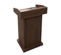Yajuer Supporto per Podio In Legno, Podio con Cassetti E Base Larga E Robusta, Doppio Strato Di Stoccaggio, Supporto per Podio Portatile per Lezioni Scolastiche In Chiesa(Brown)