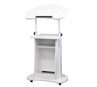 Yajuer Supporto per Podio In Legno Portatile, Pulpito con Base Pesante In Legno E Ruote, Supporto per Podio per Presentazione A Leggio Chiesa Aula Matrimonio(White)