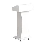 Yajuer Supporto Per Podio In Legno, Supporto Per Podio Mobile Con Piano Inclinato, Supporto Per Hostess Per Ristorante, Conferenze, Riunioni, Chiese(White)