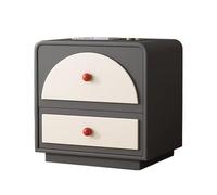 Yajuer Tavolino Moderno, Comodino A 2 Cassetti per Camera Da Letto, Comodini Moderni In Pelle, Tavolino Laterale Piccolo In Stile Crema per Soggiorno Camera Da Letto(Dark Gray)
