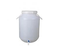 Yajuyi Barile Stoccaggio con Secchio Portatile Contenitore Ermetico Rubinetto per Dosaggio Corpo Robusto in HDPE Adatto per Uso Domestico Organizzazione, 75 L, Bianco Con Maniglia, Con Rubinetto