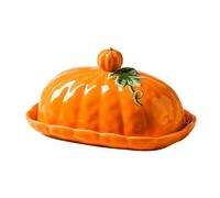 Yajuyi Burriera a Forma di Zucca Facile da Pulire in Ceramica con Pomello Compatto Burriera con Coperchio per Decorazione Autunnale