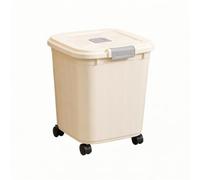 Yajuyi Contenitore con Ruote per Cibo con Coperchio Stagno Secchio per Alimenti con Serratura E Guarnizione Barattolo per Crocchette con Etichetta Frontale E, Fibbia Grigia