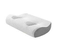 Yajuyi Cuscino Cervicale Supporto Collo Memory Foam Anti Sudore Cuscino Piercing Orecchio con Fori Traspirante Adatto Persone Sensibili Dormire Lato, Grigio