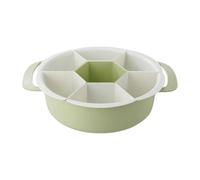 Yajuyi Divided Serving Dish Vassoio per Verdure Vassoio Snack Rotante Scolapasta Multiplo Portavivande Realizzato in PP Robusto con Scomparti, Verde