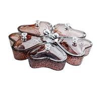 Yajuyi Dried Fruit Plate Snack Piatto Multiuso con Vassoio Suddiviso Contenitore Dolci Piatto Insalata Funzione di Rotazione Adatto per Tavolo Da Pranzo Casa, Bowknot Grigio Chiaro