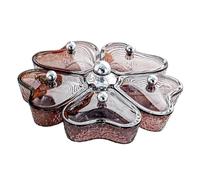 Yajuyi Dried Fruit Plate Snack Piatto Multiuso con Vassoio Suddiviso Contenitore Dolci Piatto Insalata Funzione di Rotazione Adatto per Tavolo Da Pranzo Casa, Grigio Chiaro