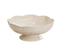 Yajuyi Fruttiera Portafrutta Da Appoggio Ciotola Da Portata E Centrotavola Originale con Base Stabile in Materiale PET Adatta per Tavolo Da Pranzo E Feste I, Bianco Crema