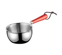 Yajuyi Mini Casseruola Piccola in Acciaio Inox con Beccucci Laterali E Manico in Legno Antiscottatura per Fondere Burro Riscaldare Latte Montare Schiuma Prep, 300 ml