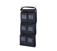 Yajuyi Organizer con Tasche Trasparenti Robusto | Capiente, Portaoggetti da Appendere con Ganci, per Hotel, Lavanderia, Ripostiglio, Housekeeping, Personale Delle Pulizie, Nero, Verticale 6 Slot