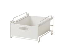 Yajuyi Organizer Impilabile con Cassetto Estraibile Compatto Organizer Impilabile con Cassetto Robusto Contenitore da Appoggio Maniglia per Bagno, 35x20x16CM