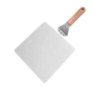 Yajuyi Pala Quadrata per Pizza e Dolci in Acciaio Inox Multiuso Paletta con Manico Removibile di Lunga Durata per Panettieri Professionisti, 10 Pollici, Manico In Legno