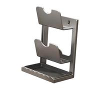 Yajuyi Porta Coperchi Pentole Da Parete Mensola Porta Coperchi Cucina Supporto Utensili E Bacchette Vassoio Sgocciolatoio Smontabile Materiale Resistente All, Grigio 2 Livelli