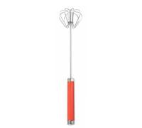Yajuyi Sbattitore a Pressione Frusta Manuale Frullino Frusta Molla Utensile Cucina Acciaio Inossidabile Rotazione Automatica con Pressione Nessuna Batteria, Red, L